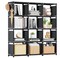 12 Cube Storage Organizer, DIY Bookcase, Metal Bookshelf, Tall Book Case for Bedroom, Living Room,Office,Closet, Black Cubicle Rack